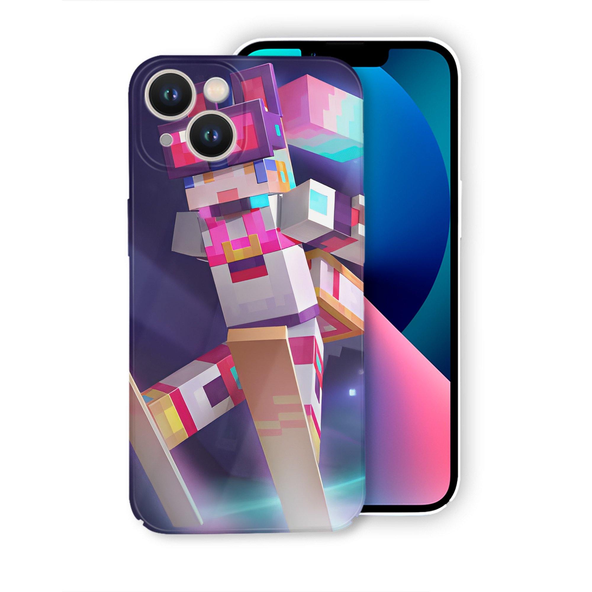 （画像用） マインクラフト ブロックの世界 Minecraft MC Block world 【iPhone 14シリーズ対応】ハードケース